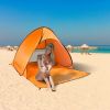 Pop Up Beach Tent Sun Shade Shelter Anti-UV Automatic Waterproof Tent Canopy for 2/3 Man w/ Net Window Storage Bag - Orange